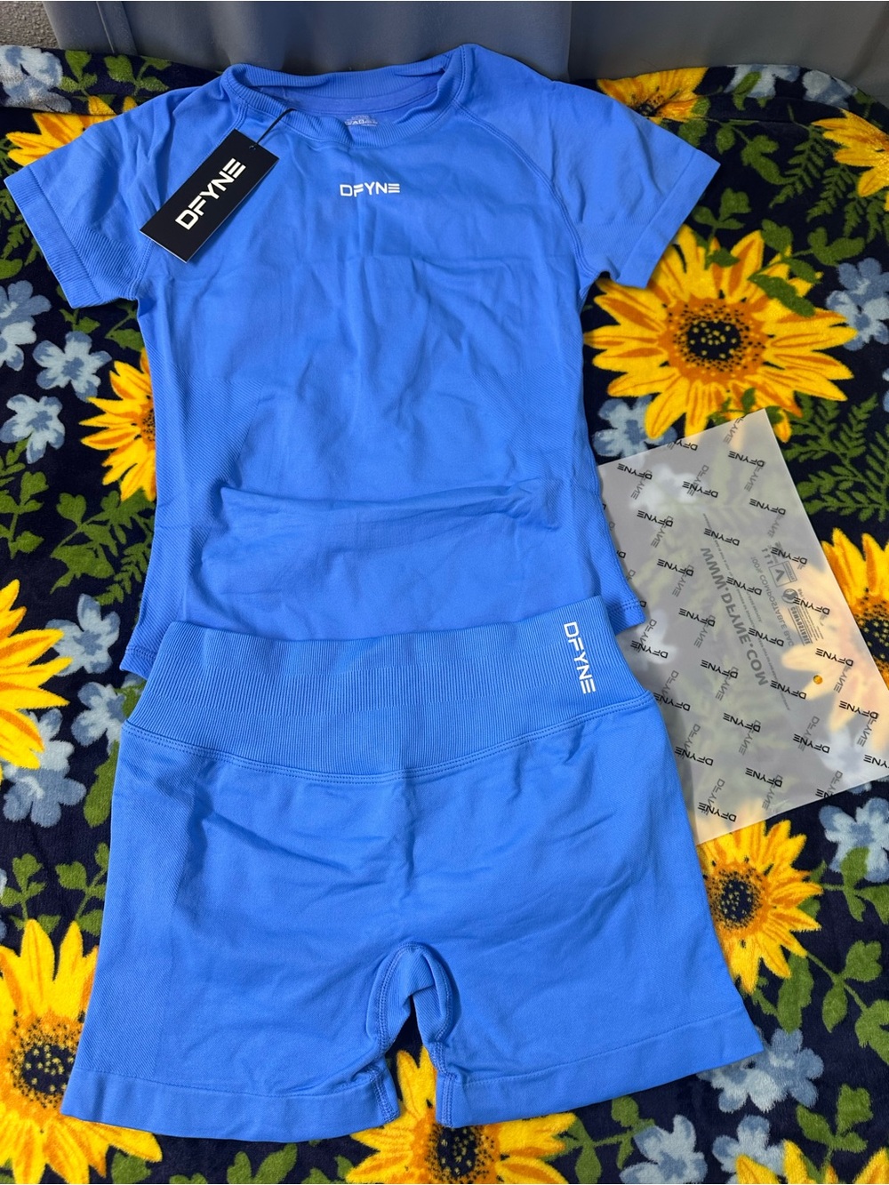 DFYNE Women's Blue Shor Set